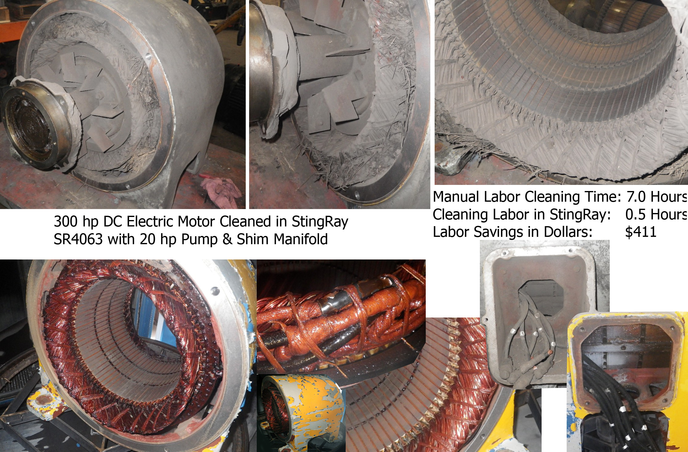 StingRay Parts Washer Electric Motor Parts Cleaning Results