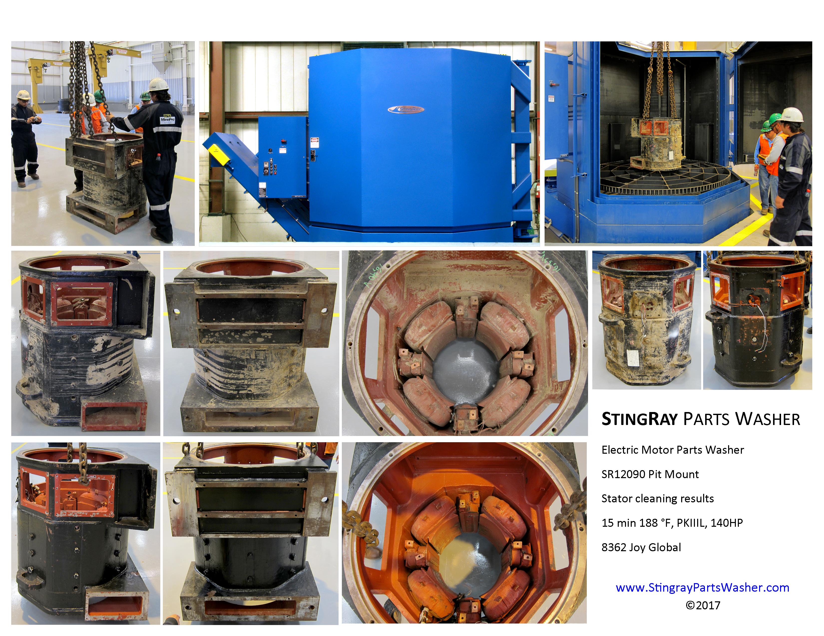 StingRay Parts Washer Electric Motor Parts Cleaning Results