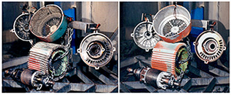 Electric motor washing results in StingRay aqueous parts washer