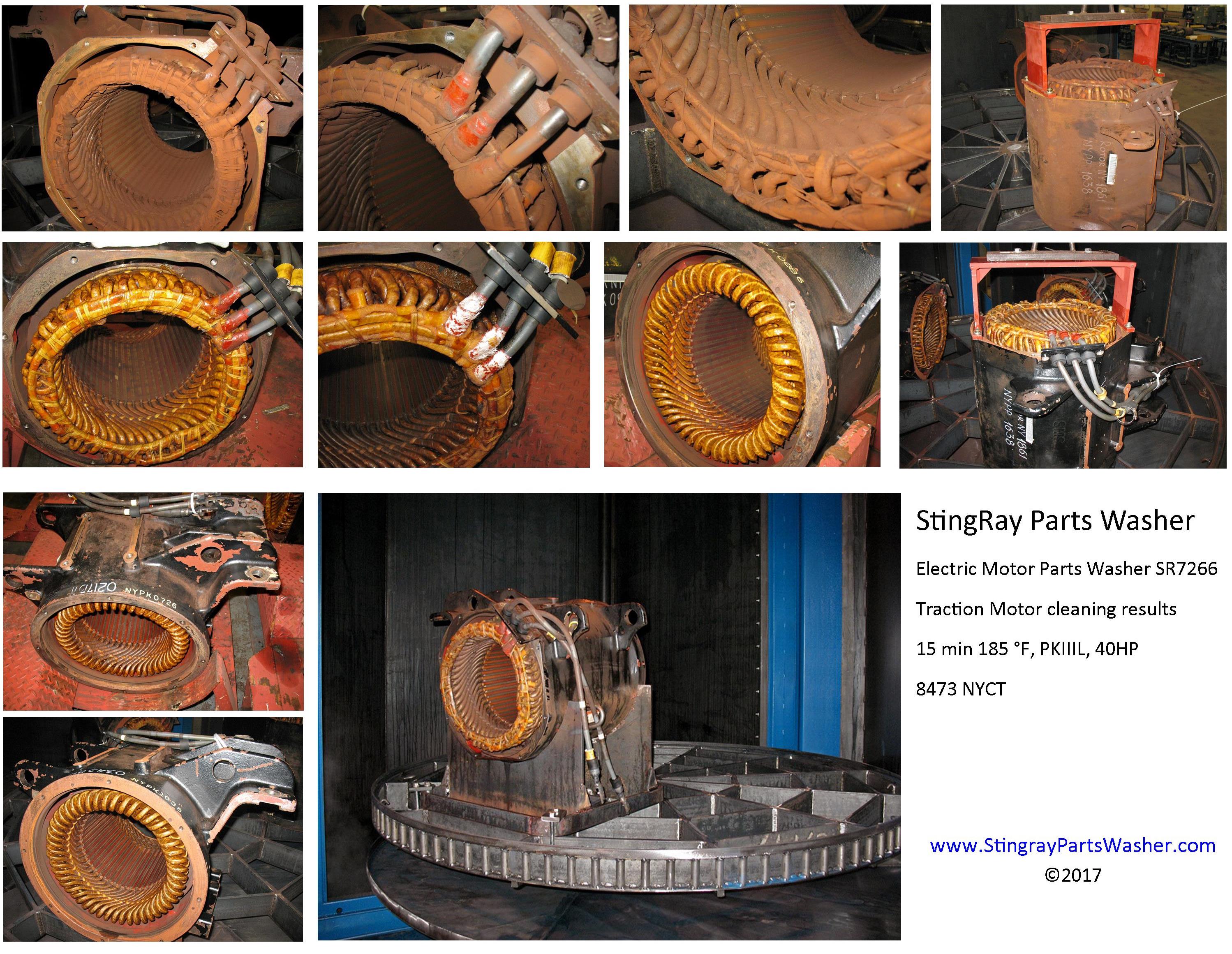 StingRay Parts Washer Electric Motor Parts Cleaning Results