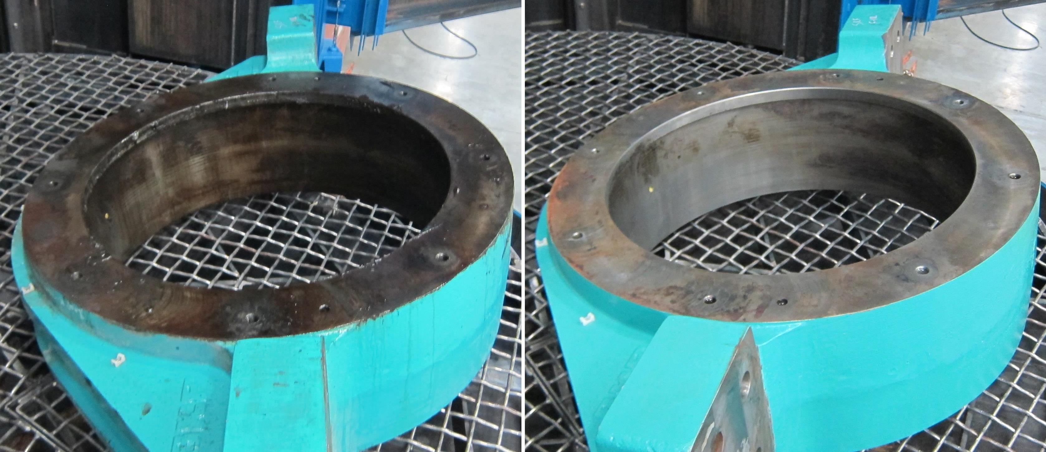 StingRay Heavy Duty Parts Washer Windmill Turbine Component Before and After Cleaning