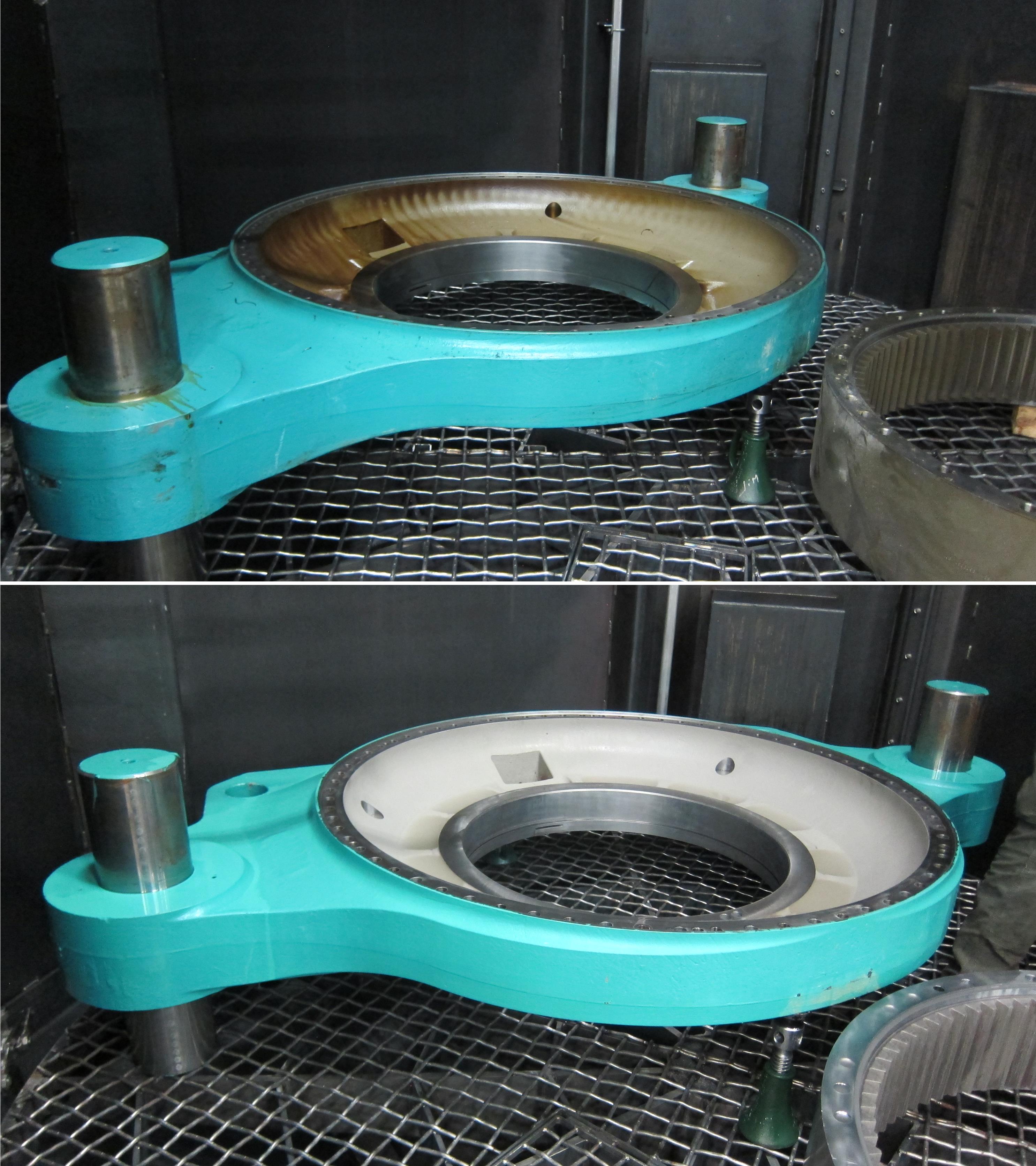 StingRay Parts Washer Windmill Component Before and After Cleaning