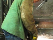 Gerard finishing drip pan on StingRay